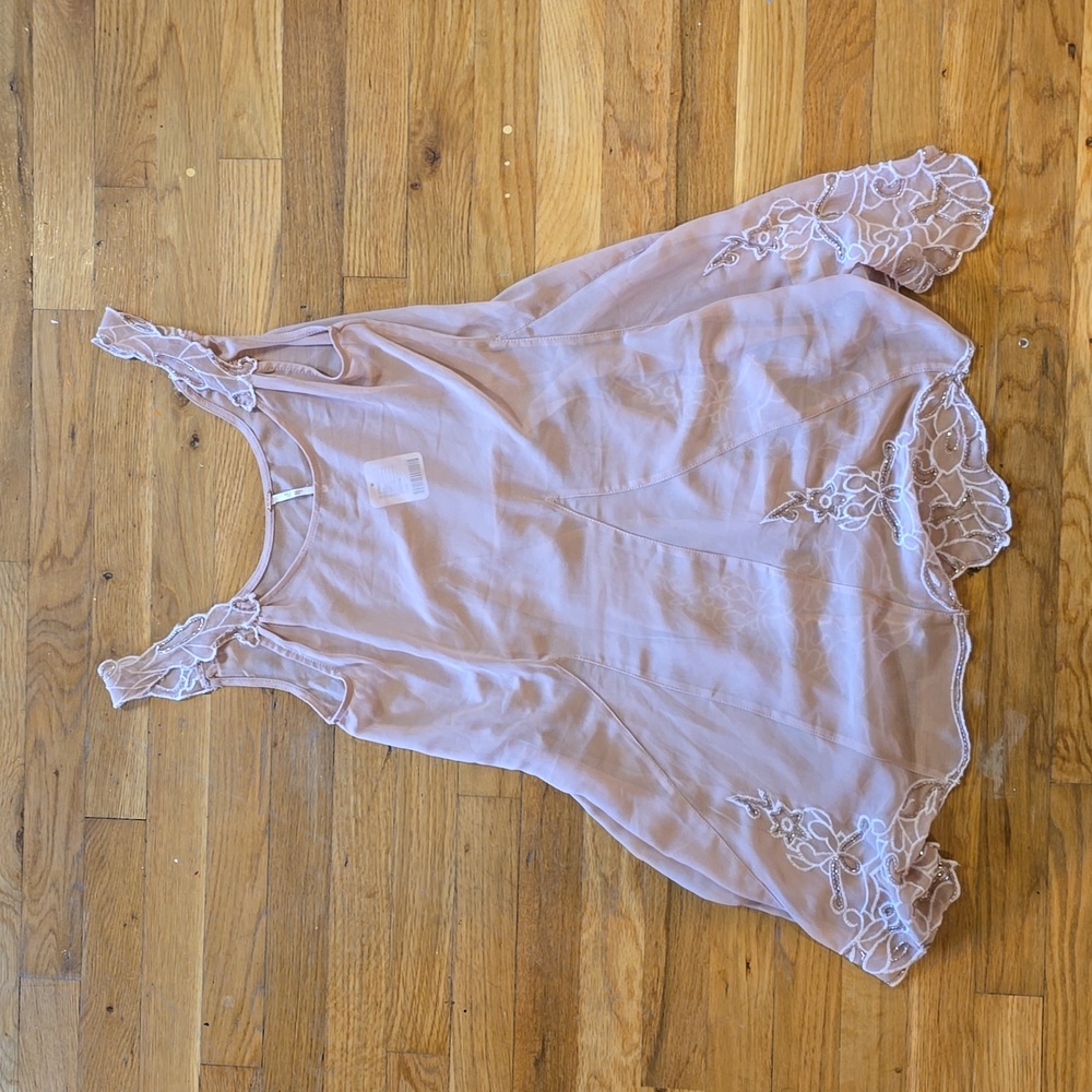 Free People Embroidered Blouse With Bead Detailing NWT